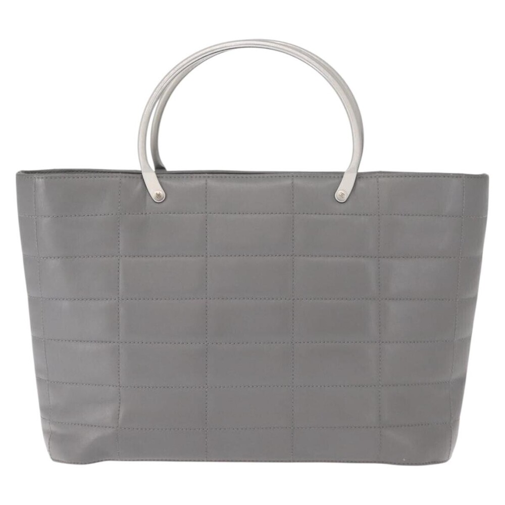 Chanel Vintage Chocolate Bar Metal Ring Tote Quilted Lambskin Medium